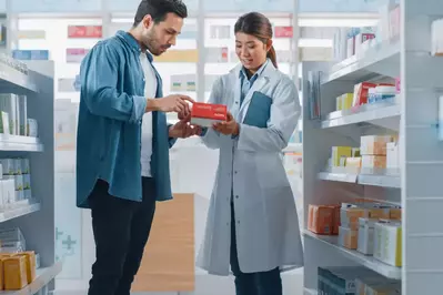 man with pharmacist